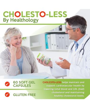 Healthology CHOLESTO-LESS | Cholesterol Supplement | Lowers LDL with Beta-Sitosterol (Plant Sterol Ester) Red Yeast Rice Ubiquinol (Active CoQ10) | Supports Healthy Heart and Cardiovascular Function - Buy Online on GoSupps.com