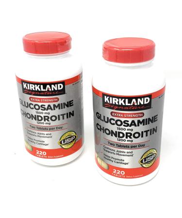 Kirkland Signature Extra Strength Glucosamine 1500mg/Chondroitin 1200mg, 220 Count (2 Pack)