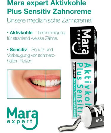 MARA EXPERT Activated Charcoal and Sensitive Medical Toothpaste Natural White Teeth Charcoal Activated Charcoal Tooth Whitener for Sensitive Teeth - Buy Online on GoSupps.com