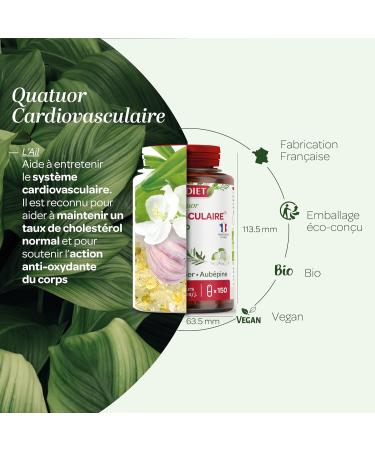 SuperDiet Cardiovascular Quartet Garlic Olivier Linden Hawthorn 150 capsules (Certified organic product) - Buy Online on GoSupps.com