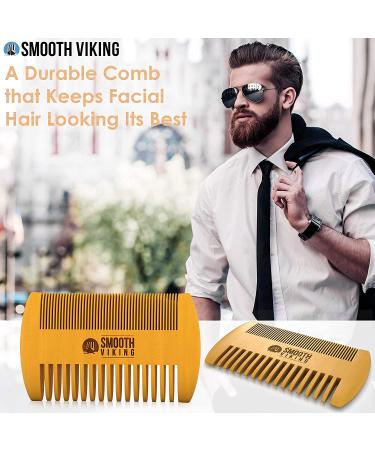 Natural Boar Bristle Beard Brush and Comb Set for Men - Facial Hair Care Gift - Mustache Grooming Tools - Buy Online on GoSupps.com