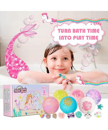 Venares Bath Bombs for Kids - Fun Bathing Additives with Surprises | 6-Pack 100g Bath Balls for Birthday Gifts - Buy Online on GoSupps.com