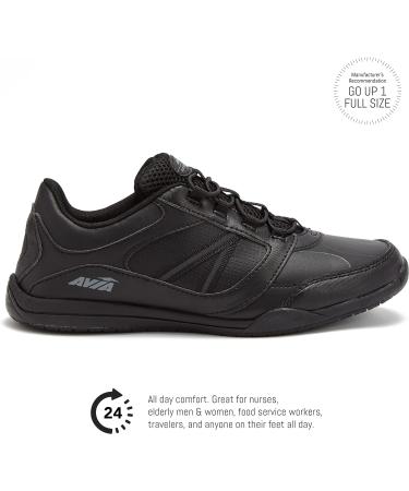 Avia Focus Black Non Slip Women's Comfort Shoes for Work, Nursing, Restaurants & Walking - Size 7.5 - Buy Online on GoSupps.com