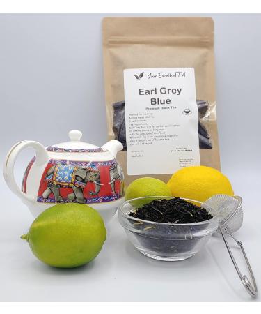 Your ExcellenTEA - Earl Grey Blue Flower - Black Tea Loose Leaf with Real Bergamot Oil in Resealable Pouch made from Ceylon BOP1 (100g) - Buy Online on GoSupps.com