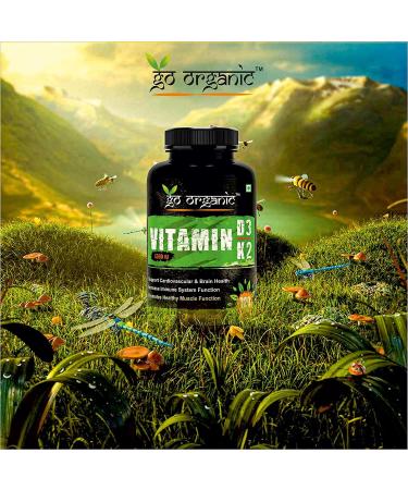 Kavir Plant Based Organic 120 Capsules | Vitamin D3 + K2 Capsules Vitamin K2-7 to Support Bone & Heart Health in Men & Women - Buy Online on GoSupps.com