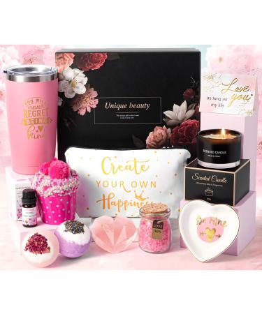 Tacobear relaxation gift for women birthday present for girlfriend mom sister 11stk spa bathing set with fragrance candle thermo mug funny gift set women birthday Christmas gifts
