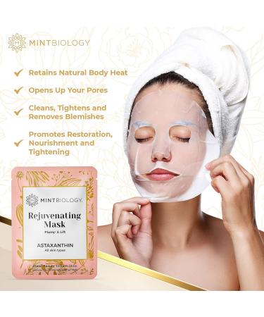 AGELESS Astaxanthin & Collagen Korean Sheet Mask for Women - Nourishing & Hydrating Facial Masks to Soften Lines & Wrinkles 5 Count - Buy Online on GoSupps.com