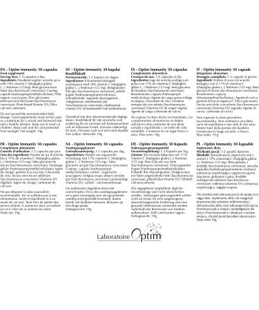 Optim Immunity Booster for Children and Adults - Zinc Multivitamin Vitamin C Vitamin D Selenium & Beta Glucan - Strengthens Immune Defenses - 30 Capsules - Buy Online on GoSupps.com