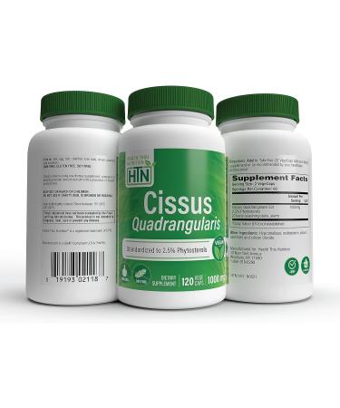 Health Thru Nutrition Cissus Quadrangularis 1000mg | Standardized 2.5% Phytosterols | Vegan, Non-GMO, Soy Free | 120 Capsules - Buy Online on GoSupps.com