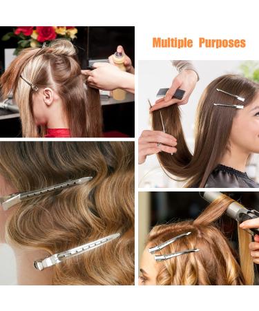 24 Pcs Duck Bill Hair Clips - Metal Alligator Curl Clips for Women Styling Sectioning - BetyBedy 3.5 Inches Hair Pins for Hair Coloring & Thick Hair Roller (Silver) - Buy Online on GoSupps.com