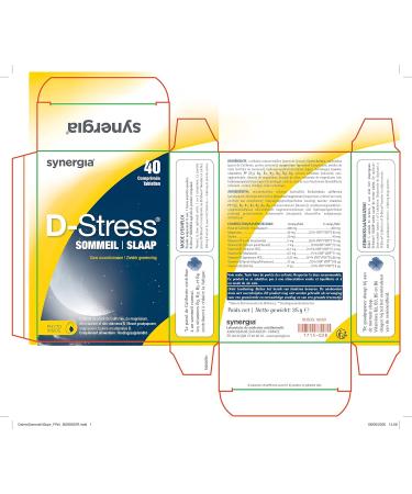 D-STRESS SLEEP 40 Tablets | Eschscholtzia Californica + Magnesium 3rd Generation + Taurine + B Vitamins | Improves Sleep & Promotes Sleep | SYNERGIA LABORATORY - Buy Online on GoSupps.com