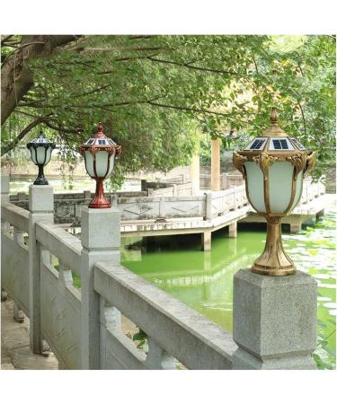 Courtyard Light Solar LED Pillar Light Red Solar Column Head Lamp Smart Light Control Solar Post Lamp Outdoor Waterproof Pillar Lantern Deck Fence Pillar Lamp for Decorative Lighting of The Courtyard - Buy Online on GoSupps.com