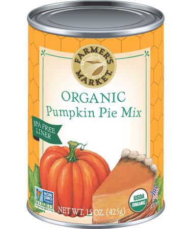 Farmer's Market Foods Canned Organic Pumpkin Pie Filling Puree Mix, 15-Ounce (Pack of 12)