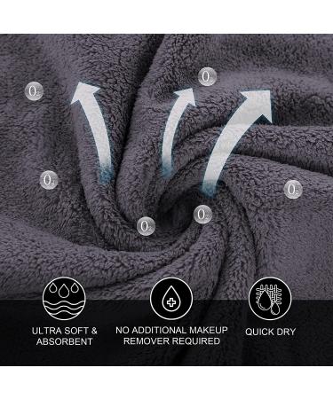 Microfiber Facial Cloths 12-Pack - Fast Drying Soft Makeup Remover Washcloths - Grey 12x12 Inches - Buy Online on GoSupps.com