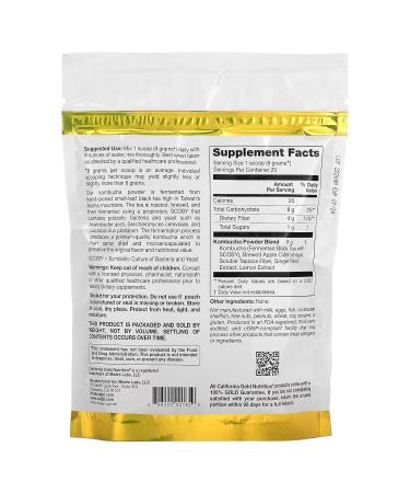 Buy California Gold Nutrition Superfoods Kombucha Powder Ginger Lemon Flavor 5.64 oz (160 g) for Optimal Health | International Shipping Available - Buy Online on GoSupps.com