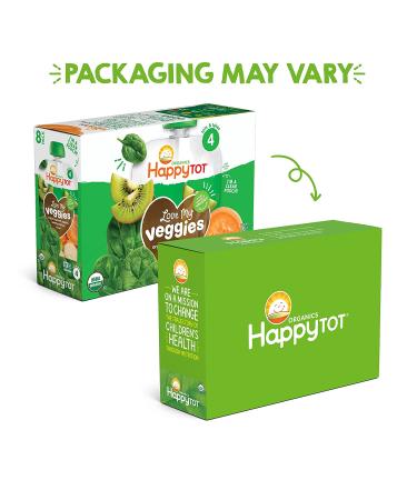 Happy Tot Organics Love My Veggies Stage 4: Spinach, Apple, Sweet Potato & Kiwi 4.22oz Pouch (Pack of 16) - Buy Online on GoSupps.com