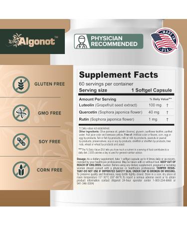 NeuroProtek Low Phenol - 60 Soft Gels | Patented Luteolin & Flavonoids Blend | International Shipping Available - Buy Online on GoSupps.com