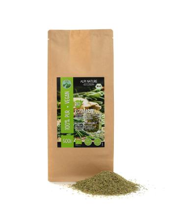 Organic dried rosemary (500g 1.1lb) from controlled organic cultivation gluten-free lactose-free laboratory-tested vegan 100% natural without additives for spice mixtures and rosemary tea 500 GR (1.1lb) - Buy Online on GoSupps.com