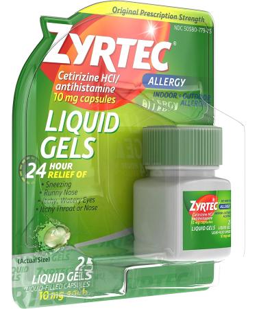 Buy Zyrtec 24 HR Allergy Liquid Gels - Cetirizine HCI Antihistamine 25 ct | Fast International Shipping - Buy Online on GoSupps.com
