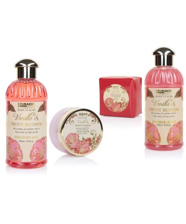 BRUBAKER Cosmetics Bath Gift Set - Peony & Vanilla 7-Piece with Ceramic Shell Tub | Perfect for Relaxation & Self-Care - Buy Online on GoSupps.com