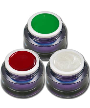 3x 5ml Color Gel Set Green White Red Italy EM World Cup Football Premium Colorgel RM Beautynails