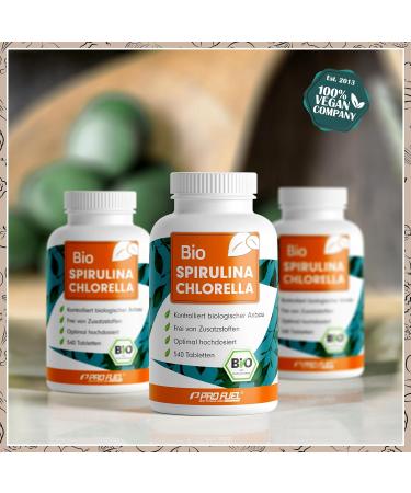 Buy Bio Spirulina & Chlorella Tablets - 3000 mg Each | 100% Vegan Organic High-Dosed Lab-Tested | 1620 Pressings - Buy Online on GoSupps.com