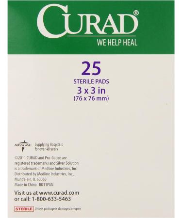 Curad Medium Gauze Pads 3x3 - 2 Packs of 25 ea for Wound Care - Buy Online on GoSupps.com