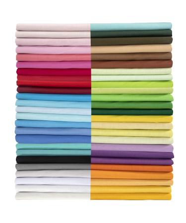 Aubliss 50pcs 9.84" x 9.84" (25cm x 25cm) Cotton Fabric Bundle PreCut Squares Fat Quarter for Patchwork Sewing DIY Craft Quilting Fabric (Bright Solid Colors) 50pcs-solid - Buy Online on GoSupps.com