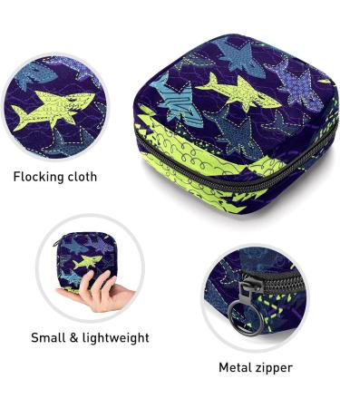 Women's Bonds Storage Pockets Stillpad Waller - Abstract Sharks Pattern Portable Period Kit Bag for Women & Girls - Buy Online on GoSupps.com
