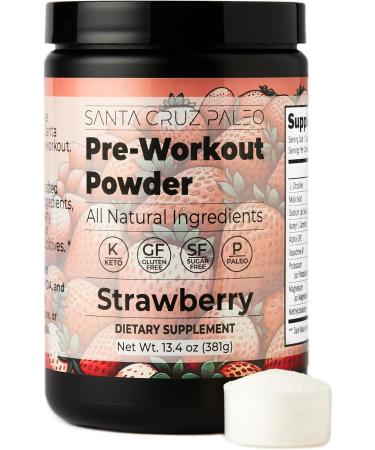 Santa Cruz Paleo Natural Pre Workout Powder with Electrolytes Magnesium 30 Servings - Strawberry - 13.4 Oz - Buy Online on GoSupps.com