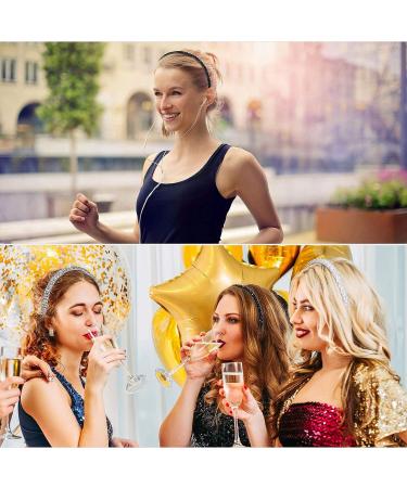 WILLBOND 4-Piece Crystal Rhinestone Headbands - Non-Slip Beaded Hair Accessories for Women and Girls - Black, White, Purple, Gray - 1.2cm - Bling Bling Hair Bands - Buy Online on GoSupps.com