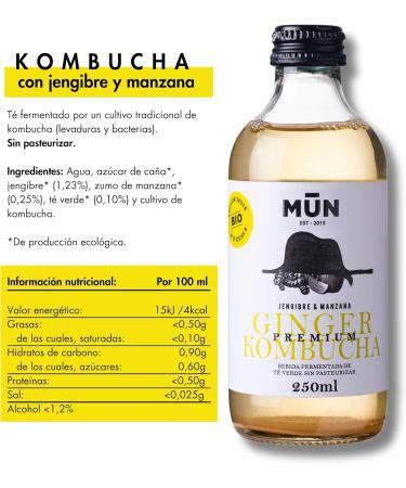  Kombutxa ORGANIC DRINK KOMBUTXA KOMBUCHA TEA - 3un Ginger + 3un Hibiscus + 3un Flowers + 3un Natural 275ml Bio energy fermented tea - Buy Online on GoSupps.com