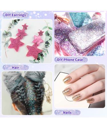 Jewan Body Glitter Gel - 4 Pieces of Chunky Glitter for Hair Face & Body | Festival Makeup & Party Essentials - Buy Online on GoSupps.com