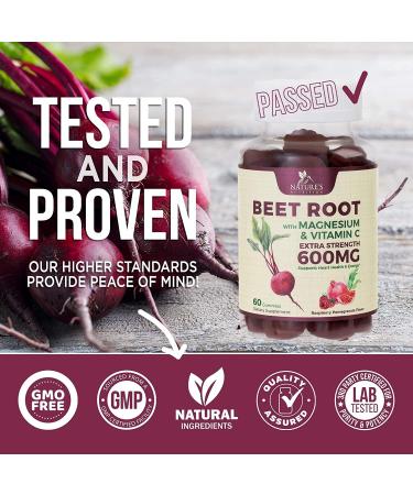 Beet Root Gummies with Magnesium, Vitamin C - Circulation Support, Heart Health - Vegan, Non-GMO, Gluten Free - Energy Boost - 60 Gummies - Buy Online on GoSupps.com