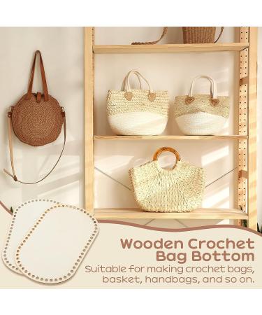 Wooden Crochet Bag Bottoms - 2 Piece Oval Wood Base for DIY Basket Weaving and Purse Making | 11.81 x 7.68 x 0.1 Inch - Buy Online on GoSupps.com