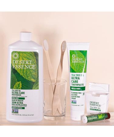 Desert Essence Tea Tree Oil Mouthwash - Mega Mint 16oz | Freshens Breath, Soothes Gums, Defends Against Sugar Acids - Buy Online on GoSupps.com