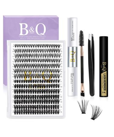 LASH Extension Set B & Q 280 PCs eyelash Extensions Set 0.07d 9-15Mix 30d+50D eyelash extension set eyelash set lash adhesive remover and applicator for eyelashes set beginners (set-30d+50d-0.07d mix) 9-15 MIX 280PCS set30d+50d-D-07.07