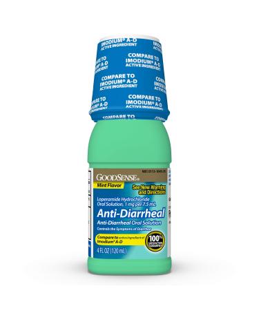 GoodSense Anti-Diarrheal Medicine, Loperamide Hydrochloride Oral Solution, 1 mg per 7.5 mL, Mint Flavor, 4 Fluid Ounces 4 Fl Oz (Pack of 1) Liquid - Buy Online on GoSupps.com