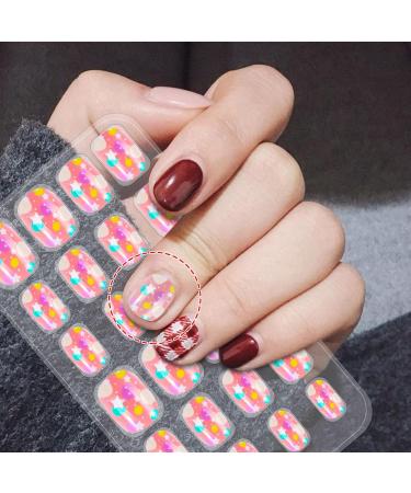 96 Pcs Kids Cartoon False Nails Set | Children Pre-glued Fake Nail Tips with Hearts | Girls Nails Art Decoration - Buy Online on GoSupps.com