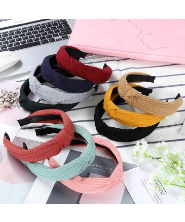 10 Pack Women's Wide Knotted Headbands - Fashion Turbans & Hair Hoops - Buy Online on GoSupps.com