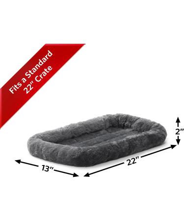 New World Gray Dog Bed | 22-Inch Bolster Bed for Metal Crates | Machine Washable - Buy Online on GoSupps.com