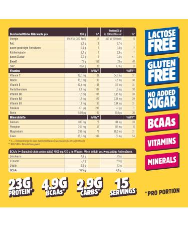 Poudre de prot ines de lactos rum Chiefs (Vanilla 450 g) 24 g de prot ines par portion pour la construction musculaire Avec BCAA et vitamines Sans lactose faible en mati res grasses - Buy Online on GoSupps.com