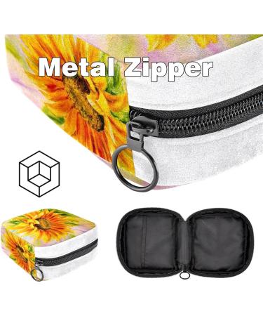 Abstract Sunflower Period Bag | Sanitary Napkin Storage | Makeup Pad Pouch - Buy Online on GoSupps.com