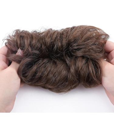 Maroon Bun Extensions - Thick Updo Hairpiece for Wavy Curly Hair - 45g Brown - Buy Online on GoSupps.com