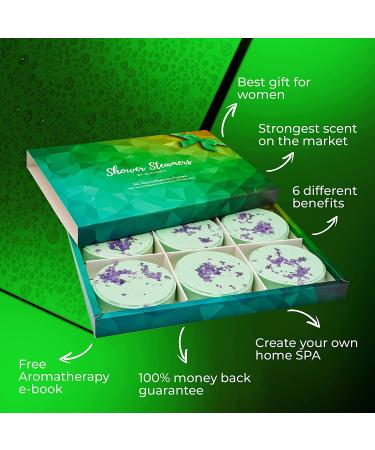 Cleverfy Aromatherapy Shower Steamers - Eucalyptus & Menthol - 6 Essential Oil Relaxation Bombs - Buy Online on GoSupps.com