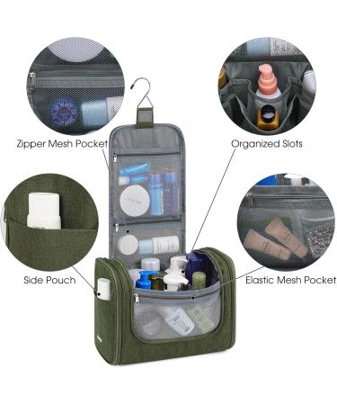 WANDF Large Hanging Toiletry Wash Bag Travel Makeup Organizer - Dark Green - Buy Online on GoSupps.com