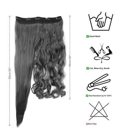 CAISHA 40cm Clip In Hair Extensions - Wavy Chocolate Brown Hairpiece | Premium Quality C52-1 - Buy Online on GoSupps.com