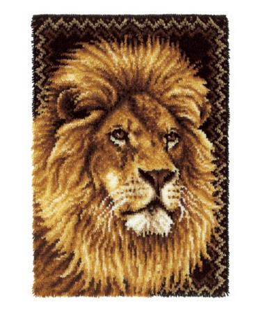Wonderart Latch Hook Kit 27 Inch x40 Inch -Lion