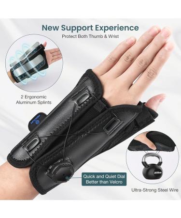 Thumb Brace Right Hand - Wrist Support for Arthritis CMC Trigger & Carpal Tunnel Relief | Night Splint for De Quervains Tenosynovitis - Buy Online on GoSupps.com