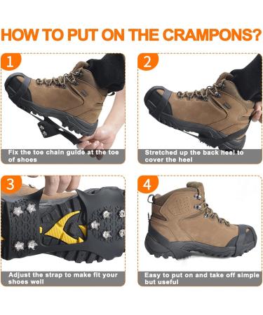 Winter Shoe Spikes & Crampons - Stainless Steel Claws for Hiking Mountaineering & Winter Walking - Buy Online on GoSupps.com